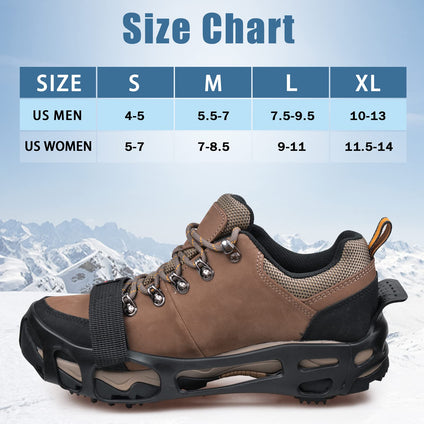 Ice Cleats Snow Traction Cleats for Walking on Snow and Ice Women Men Winter Outdoor Anti Slip Crampons Ice Cleats for Hiking Snow Boots Shoes