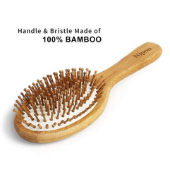 LELE Natural Bamboo Comb Set Wooden Massage Hair Brush with Wide Tooth Comb & Grooming Comb for Women Men and Kids - Reduce Frizz and Massage Scalp (2 PCS)