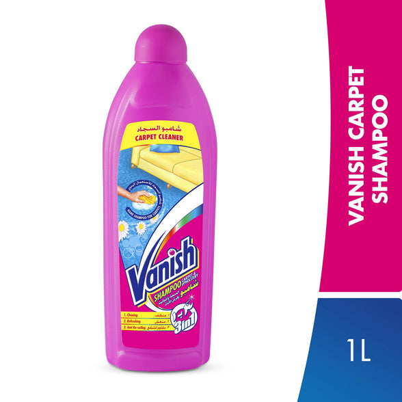 Vanish Carpet and Upholstery Stain Remover Shampoo, Removes 5X More Dirt, 1 L