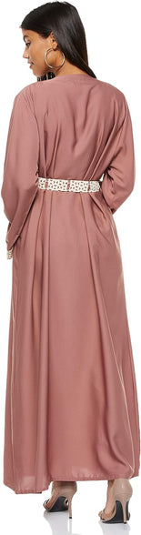 Nukhbaa Womens Premium Abaya Made With Fine Fabric, Comes With Matching Hijab AJ82A Abaya (pack of 5)