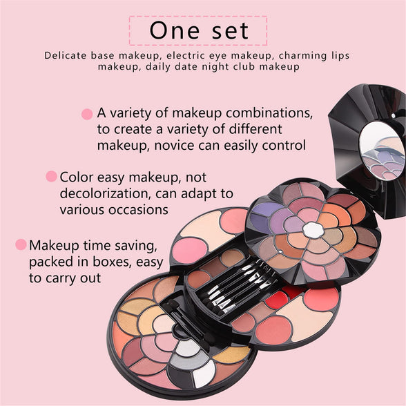 Pure Vie 57 Color All-in-One Holiday Gift Makeup Set Cosmetic Essential Starter Bundle Include Eyeshadow Palette Lipstick Concealer Blush Mascara Foundation Face Powder - Makeup Kit for Women Full Kit