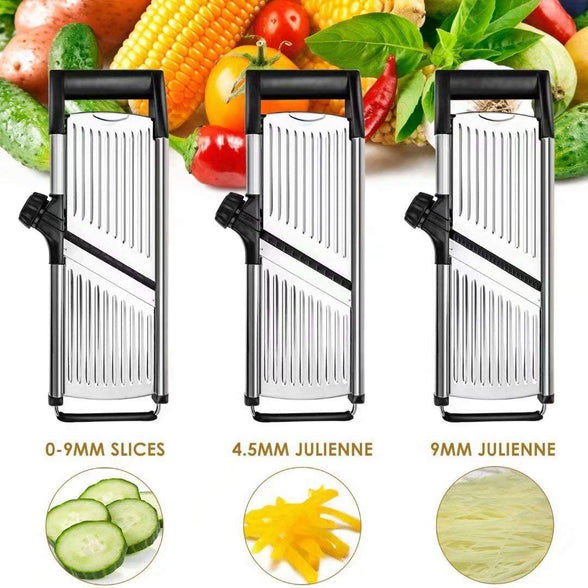 Adjustable Mandoline Slicer with Free Cut-Resistant Gloves and Brushes Stainless Steel Slicer Vegetable Potato Onion Food Slicer for Kitchen by Vinipiak