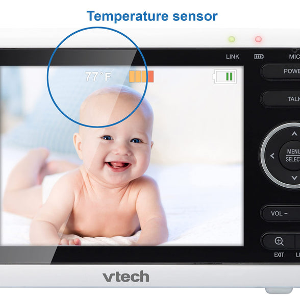 [Newly Upgraded] VTech VM350-2 Video Monitor with Battery supports 12-hr Video-mode, 21-hr Audio-mode, 5" Screen, 2 Cameras, 1000ft Long Range, Bright Night Vision, 2-WayTalk, Auto-onScreen, Lullabies