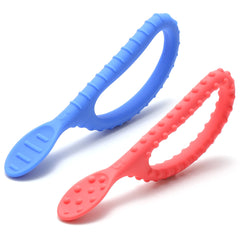 Special Supplies Duo Spoon Loops Oral Motor Therapy Tools, 2 Pack, Textured Stimulation and Sensory Input Treatment for Babies, Toddlers or Kids, BPA Free Silicone with Flexible, Easy Handle