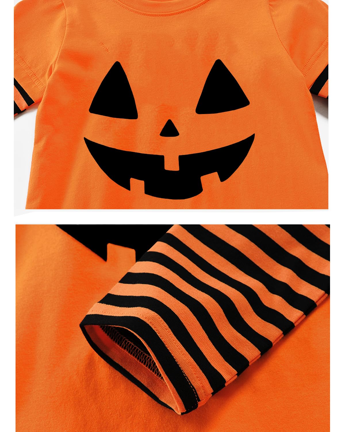 DHASIUE Halloween Shirt for Toddler Boy Girl Pumpkin Skeleton Ghost Dino Trucks Stripe Long Sleeve Tops for Kids 2-7 Years