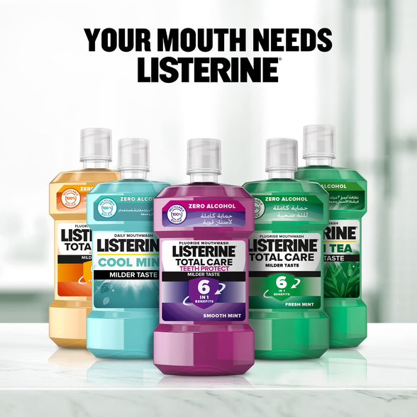 Listerine, Advanced White Mouthwash, Removes Tough Stains, Milder Taste, Spearmint Flavour, 250ml