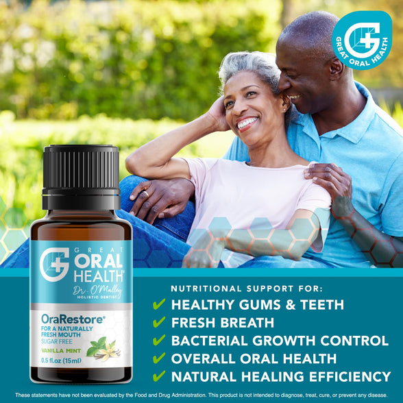 OraRestore Natural Bad Breath Treatment—Concentrated Blend of Essential Oils—Dentist Formulated Liquid Toothpaste & Mouthwash for Healthy Gums & Teeth—Tooth Oil for Oral Care w/eBooklet 15ml (1 Pack)