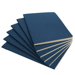 Simply Genius Soft Cover Notebook, 92 Rules Pages, 5.5X8.3 In, Navy - Pack Of 6