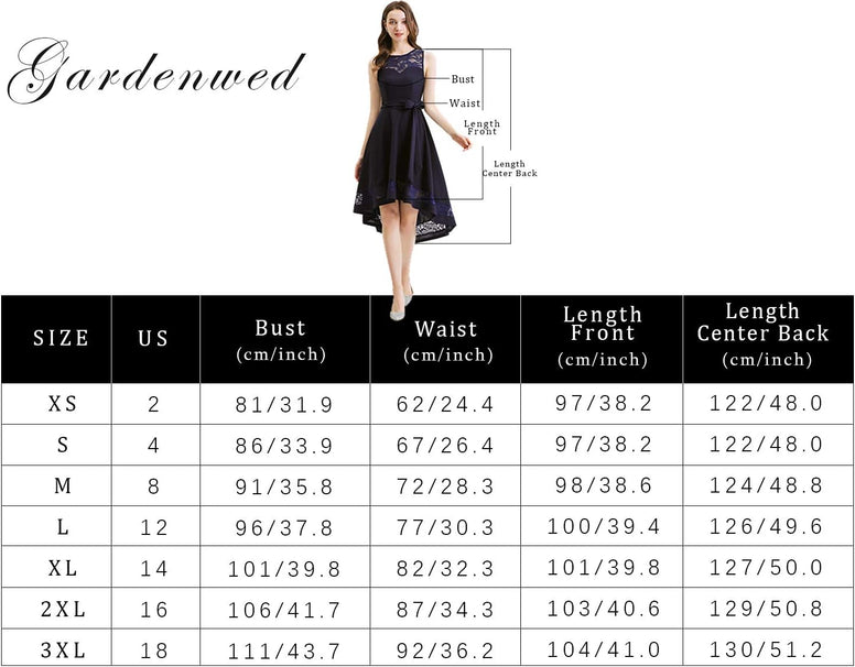 High Low Wedding Guest Dresses for Women Cocktail Evening Lace Party Dress Teen Semi Formal Bridesmaid Dress Tea Length