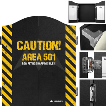 Mission Darts Heavy Duty Deluxe Wooden Dartboard Cabinet, Area 501, (CAB018)