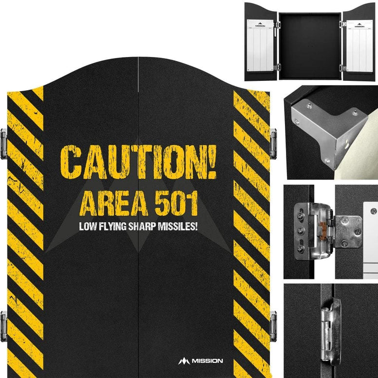 Mission Darts Heavy Duty Deluxe Wooden Dartboard Cabinet, Area 501, (CAB018)