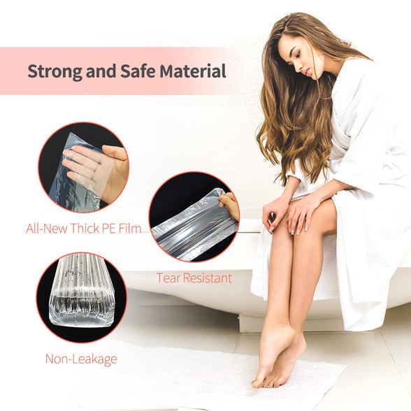 Charmyth Hand and Foot Liners Disposable, Thermal Mitt Liners, Paraffin Bath Liners, Plastic Socks and Gloves for Hot Wax Therapy(100PCS)