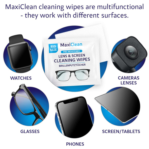 600 Eye Glass Clean Wipes Individually Wrapped Glasses Wet Wipe Lens Cleaner Bulk Tissues Pack Laptops Screen Cleaner Travel Sunglasses Camera Cleaning Pre-Moistened Reading Eyeglasses Wipes 5.9 x 5.5