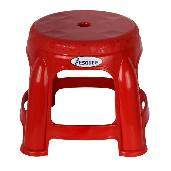 ESQUBE® Lilly Plastic Compact Step Stool Red Color