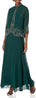 J Kara womens Women's Beaded Long Jacket Dress Formal Dress