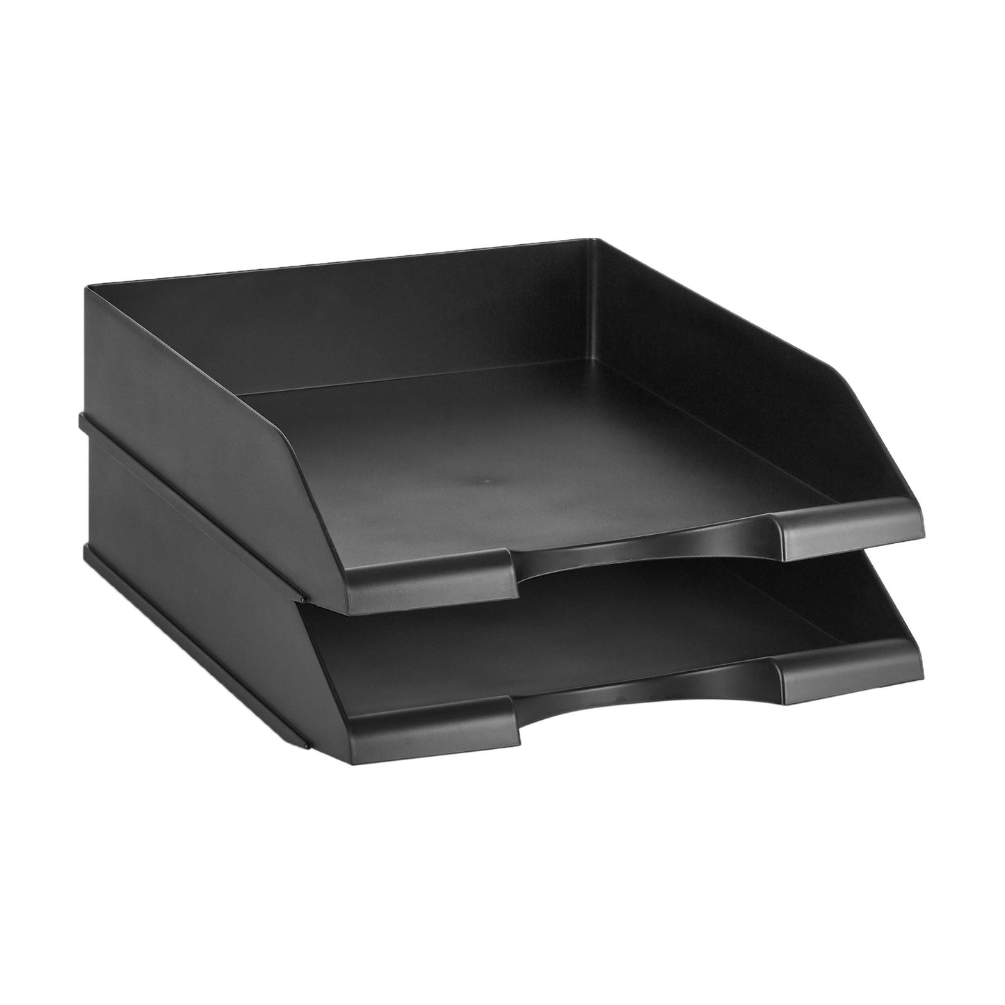 Stackable Office Letter Organizer Desk Tray - Pack of 2, Black