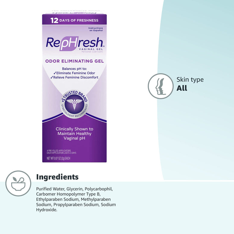 RepHresh Vaginal Gel, 0.07 Oz, 4 Count