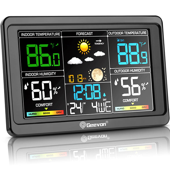 Color Weather Station Indoor/Outdoor Wireless Temperature Humidity Barometer