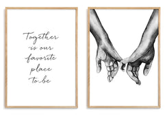 "Always Together" Set - Wall Art - 2x Poster Set (each 50x70 cm) - Posters with beautiful Prints - Wall Decor - Motivational Posters