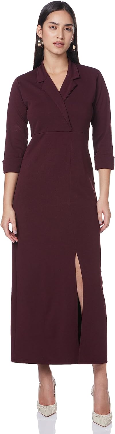 Miss Olive Women's Crepe A-line Maxi Dress