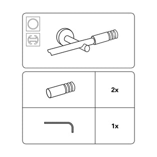 Gardinia Cylinder, 2 x End Pieces, Metal, Silver, for Curtain Technique Diameter 19 mm, Ø