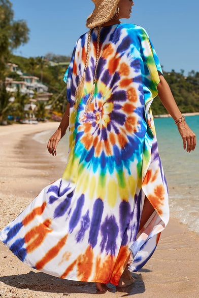 YouKD Summer Long Kaftan Bohemian Loungewear Beach Swimsuit Cover Up Maxi Dress for Women