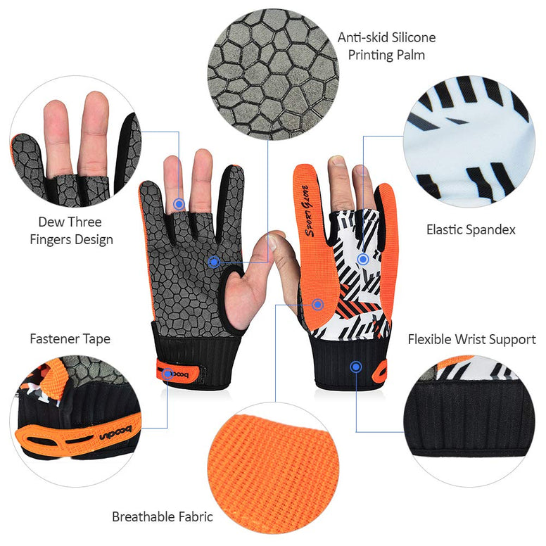 Bowling Gloves Breathable Anti-Skid Bowling Thumb Protectors Sports Gloves For Men Women