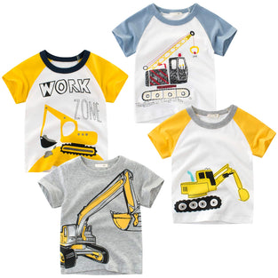 TABNIX Toddler Little Boys' T-Shirts 1/4 Pack Bear Short Sleeve Crewneck Top Tee Size 2 Years