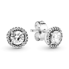 Pandora Women Silver Stud Earrings With Clear Cubic Zirconia - 296272Cz One Size