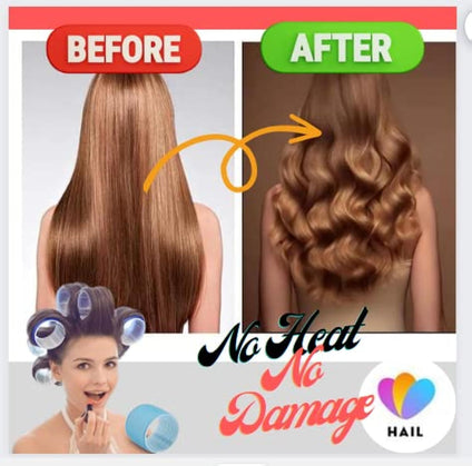 Hail - Hair roller set [30 pcs] Heatless hair curlers-Small Medium Large Size-12 Hair Clips Included - DIY Hair Styles- Free pair of Scrunchies
