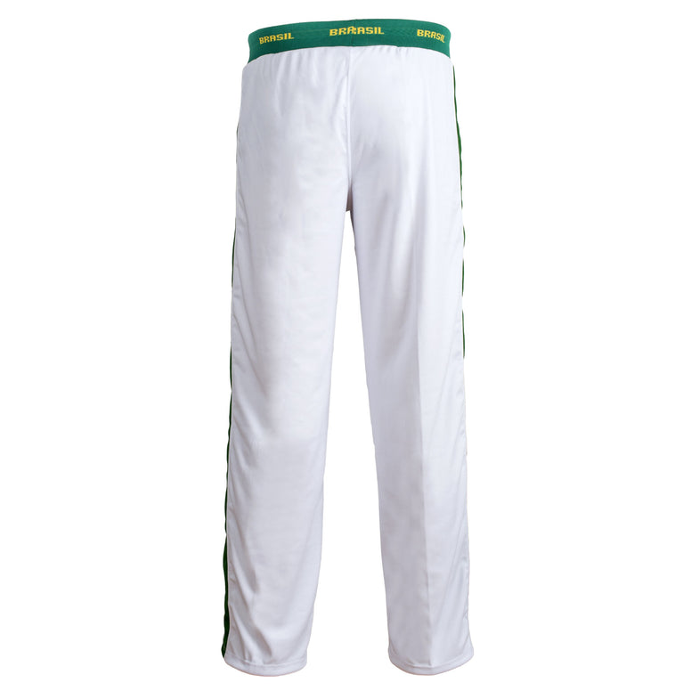 Unisex Brazil Flag White Green Capoeira Martial Arts Elastic Sport Trousers Pants 6 Sizes