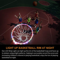 Waybelive LED Basketball Hoop Lights,Remote Control Basketball Rim LED Light, Change Color by Yourself, Waterproof，Super Bright to Play at Night Outdoors,Good Gift for Kids