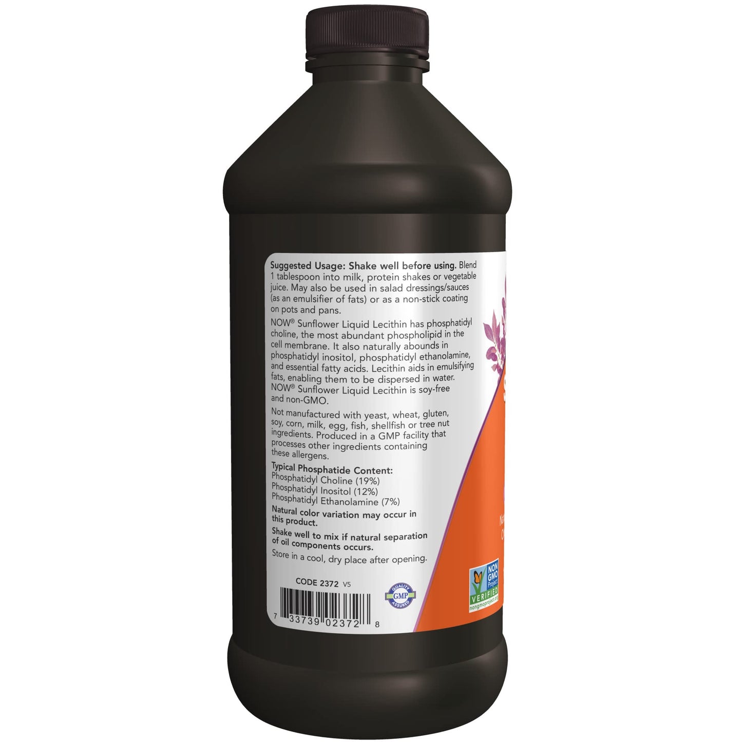 Now Foods, Sunflower Liquid Lecithin, 16 fl oz (473 ml)