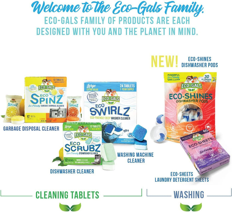 Eco-Gals Eco Swirlz Washing Machine Cleaner, 24 Count