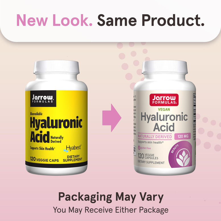 Jarrow Formulas Hyaluronic Acid 120 mg - 120 Veggie Caps - 60 Servings - Bioavailable & Naturally Derived - Supports Skin Health -Hyaluronic Acid - Dietary Supplement - Vegan - Non-GMO