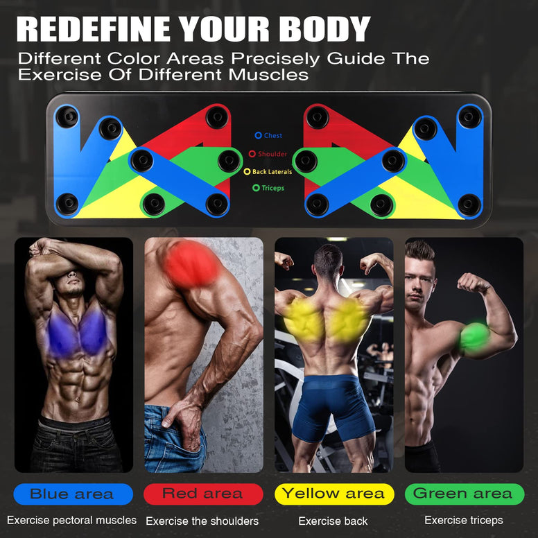 Push Up Board 9 in 1 Home Workout Equipment Multi-Functional Pushup Bar System Fitness Floor Chest Muscle Exercise Professional Equipment Burn Fat Strength Training Arm