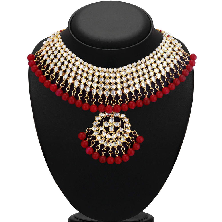 Sukkhi Glorious Kundan Gold Plated Choker Necklace Set for Women (N73542_D1)