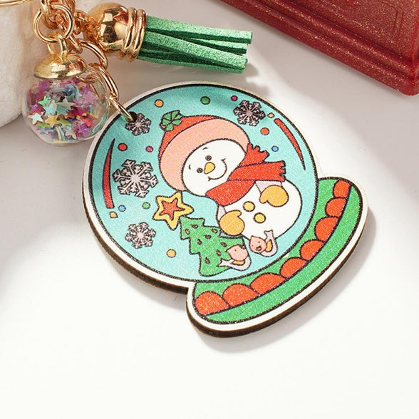 Goodern Santa Claus Keychain,Cute Christmas Metal Key Chain DIY Xmas Santa Claus Ornament Snowman Key Ring Pendant Key Chains Car Pendant Accessories Bag Keychain Decor Gift for Kids Girls