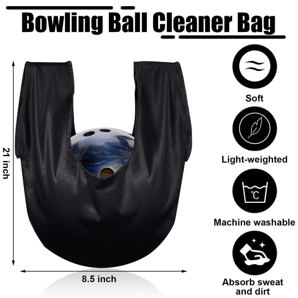 Zhanmai 4 Pcs Bowling Accessories Kit Bowling Shoe Covers Non Slip Bowling Ball Seesaw Bowling Ball Cleaning Pad Microfiber Bowling Ball Shammy Leather Towel