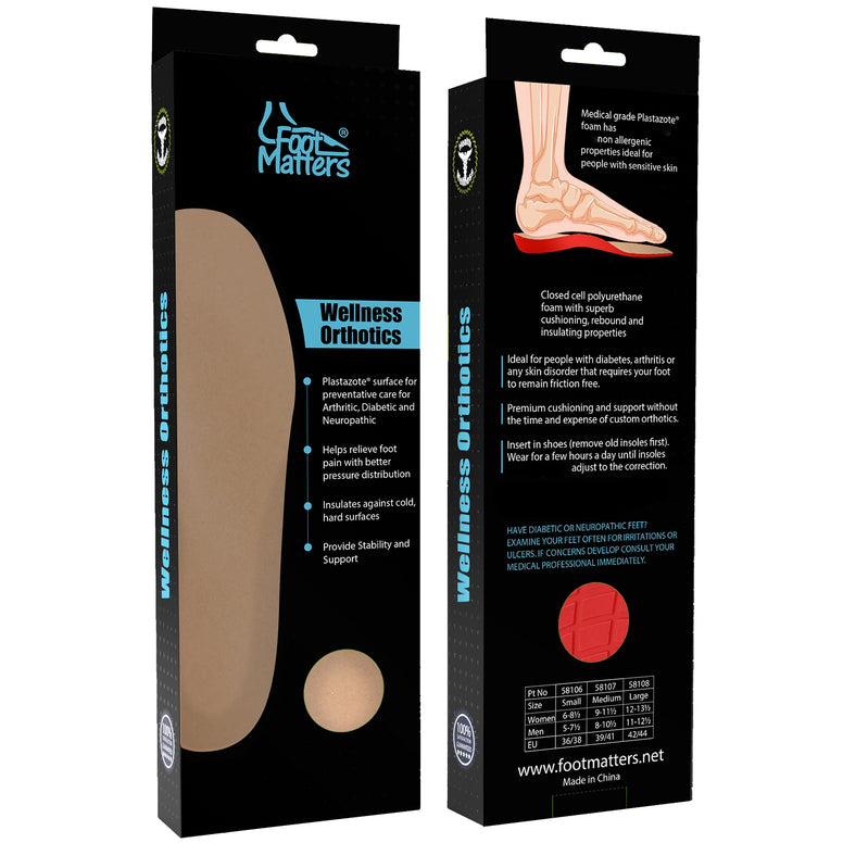 FootMatters Plastazote Orthotic Comfort Insoles - US Women 12-13 / Men 11-12