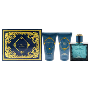Versace Versace Eros For Men 3 Pc Gift Set 1.7 oz EDT Spray, 1.7 oz Comfort After Shave Balm, 1.7 oz Invigorating Shower Gel