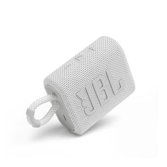 JBL Go 3 Portable Waterproof Speaker with JBL Pro Sound, Powerful Audio, Punchy Bass, Ultra-Compact Size, Dustproof, Wireless Bluetooth Streaming, 5 Hours of Playtime - White, JBLGO3WHT