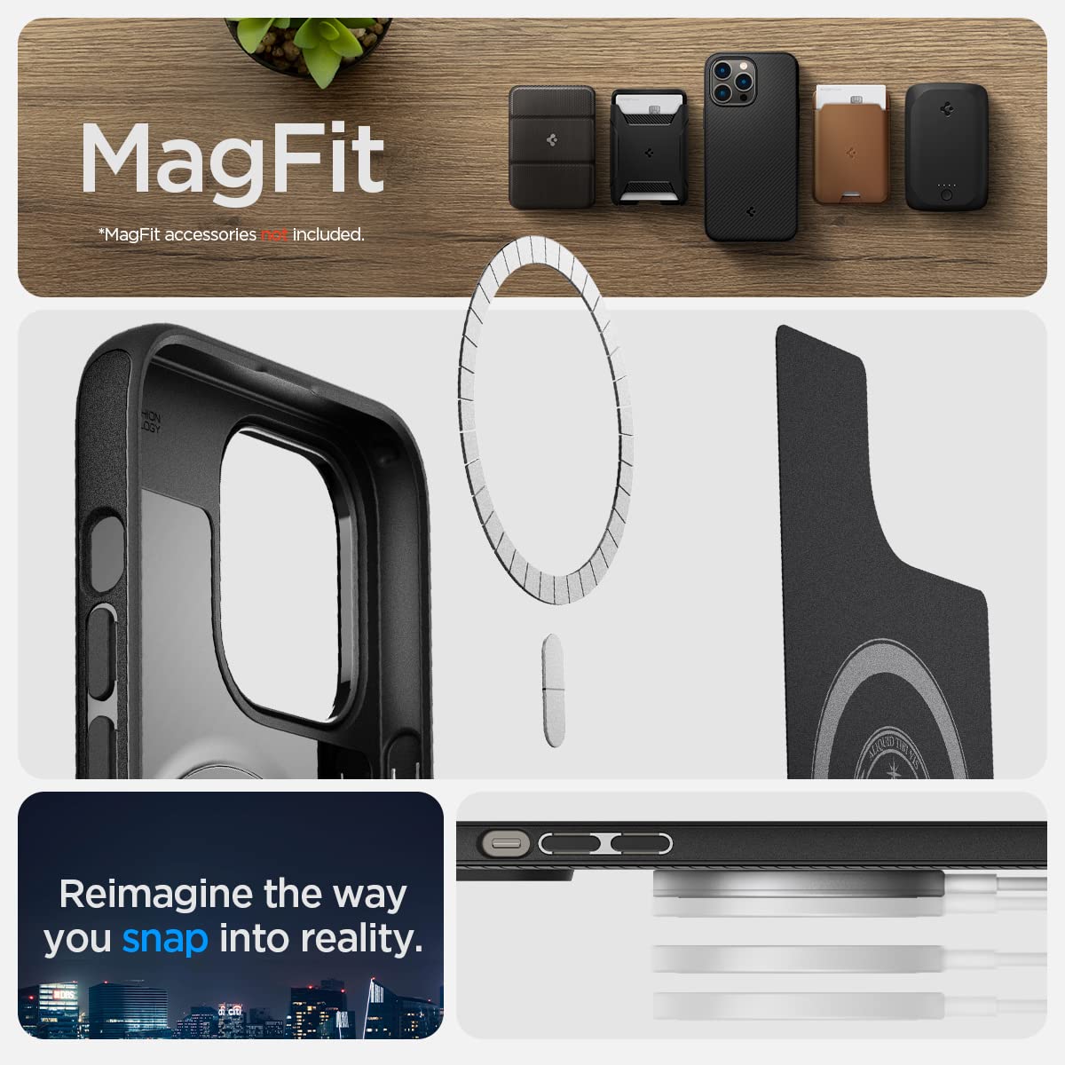 Spigen Mag Armor (MagFit) compatible with Magsafe designed for iPhone 14 Pro Max case cover (2022) - Matte Black