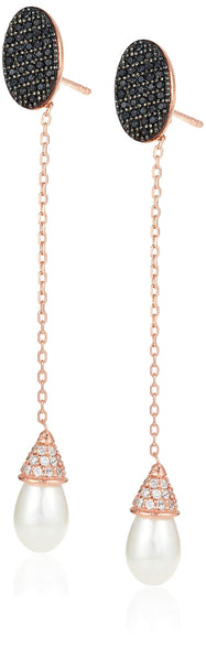 Alwan Silver (Rose Gold Plated) Earrings for Women - EE5211RBLP