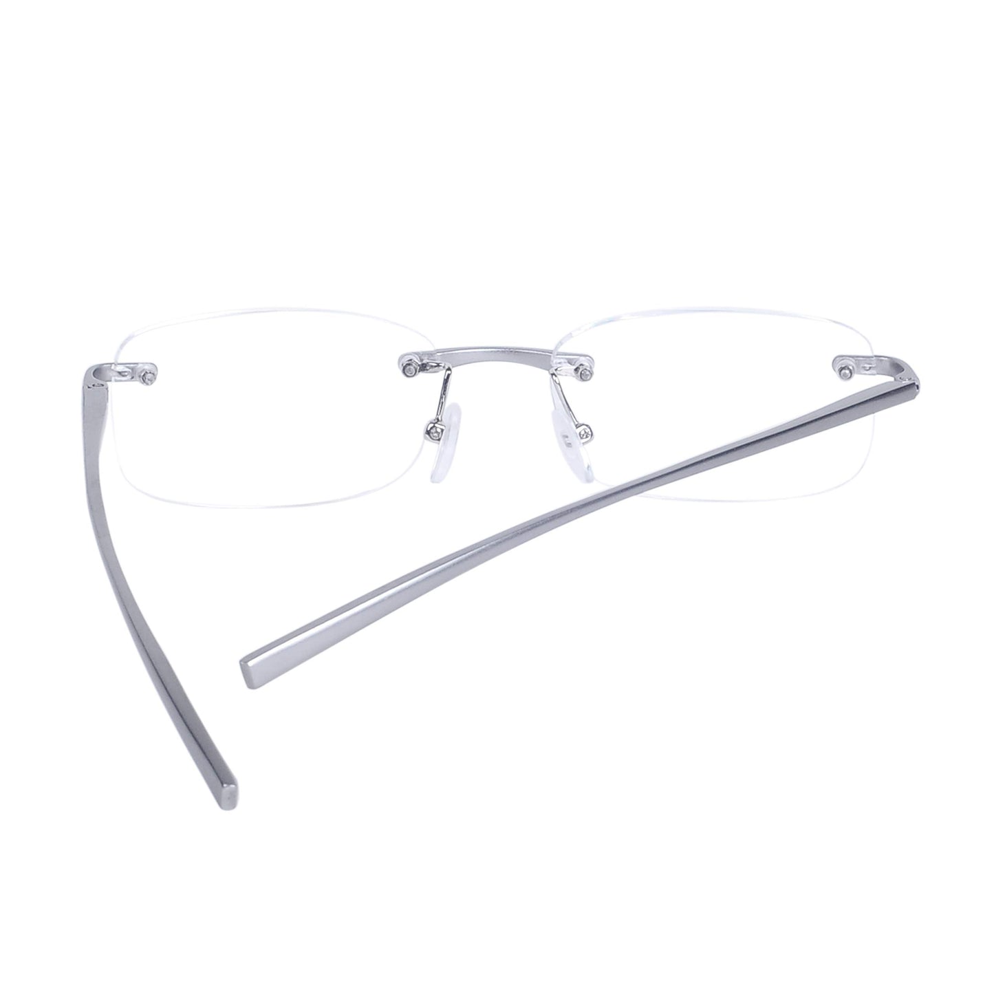 Rimless Reading Glasses for Mens Womens Blue Light Blocking, Glasses Strap, Glasses Case