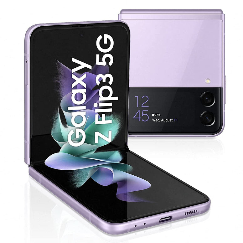 SAMSUNG Galaxy Z Flip3 5G Single SIM and e SIM Smartphone, 256GB Storage and 8GB RAM, Lavender