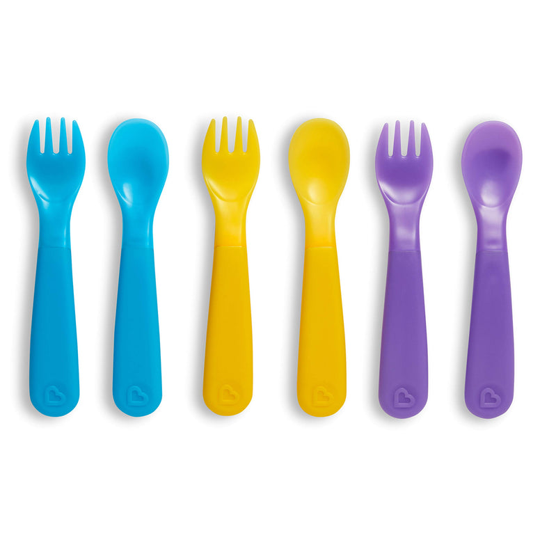 Munchkin Colorreveal Color Changing Toddler Forks & Spoons, 6 Pack