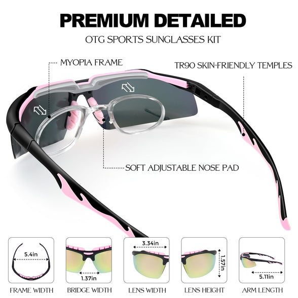 ZHA ZHA Polarized Sports Sunglasses, 100% UV Protection Baseball Cycling MTB Fishing Glasses, Sport Goggles for Men Women