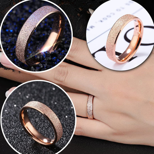 Yellow Chimes Dazzling Stardust Rose Gold Stainless Steel Ring for Girls & Women (YCFJRG-070SRH-RG)