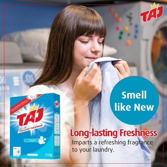 Taj Detergent Powder 2.5 kg Laundry Detergent Powder Original Freshness Concentrated HF Compact